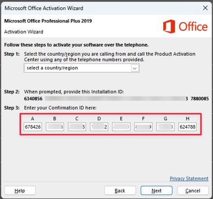 Umiestnenie Konfirmačného ID