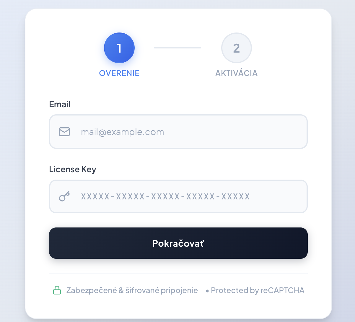 Email and Key Verification